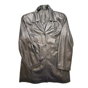 ROSLEEN Beautiful Women Black Genuine Leather Jacket Size Large